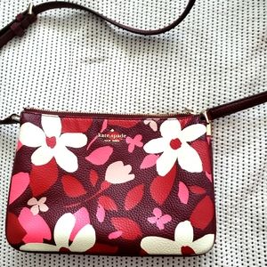 Kate Spade Red and Pink Floral Crossbody Bag